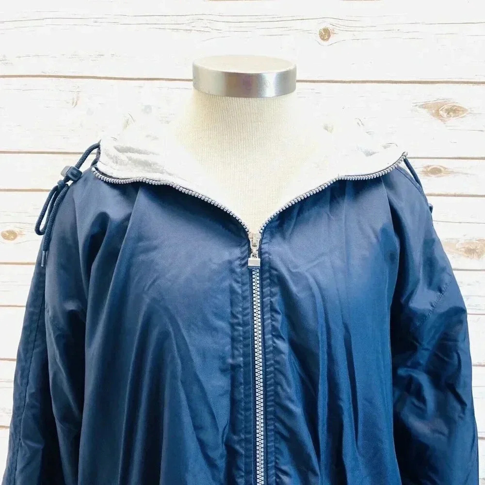 B&B SPORTS Men Zip Up Lined Hoodie Blue Casual Windbreaker Jacket Size Large - Picture 2 of 12